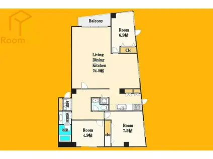 ABパレス(3LDK/2階)の間取り写真