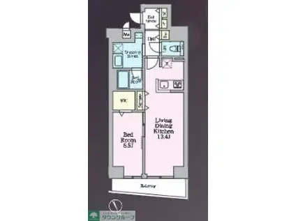 ラグゼナ平井サウス(1LDK/7階)の間取り写真