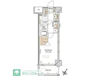 ブランシエスタ森下(1K/7階)の間取り写真