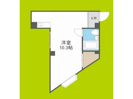 マンションぐっど(ワンルーム/2階)の間取り写真