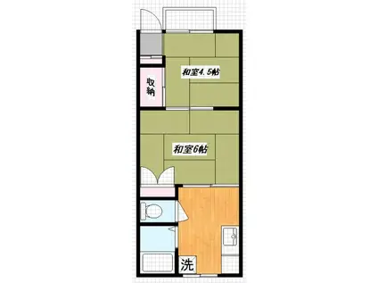 ハイム工藤(2K/1階)の間取り写真