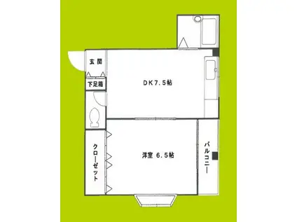 中野ビル(1DK/4階)の間取り写真