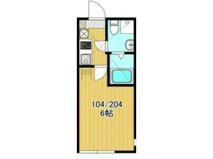 アザーレ・キュリオス久地B(1K/1階)の間取り写真