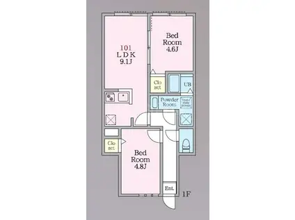 AZ石川台(2LDK/1階)の間取り写真