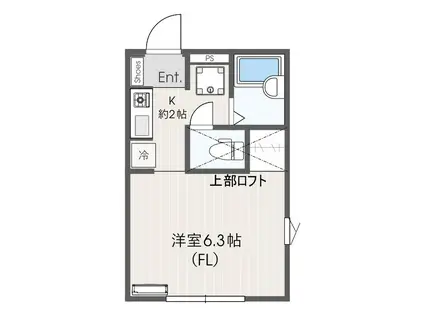 福猫ハウス(ワンルーム/1階)の間取り写真