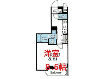 アイディ御殿山ヒルズトップ(1K/1階)の間取り写真