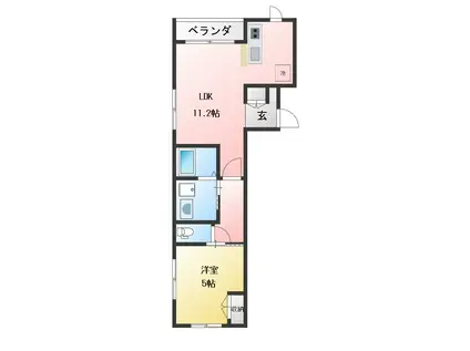 シュヴァル新宿(1LDK/3階)の間取り写真