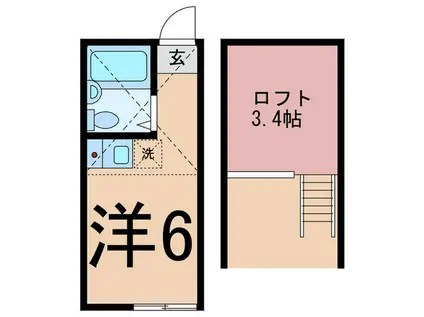 ユナイト上末吉リンゼイワグナー(ワンルーム/2階)の間取り写真