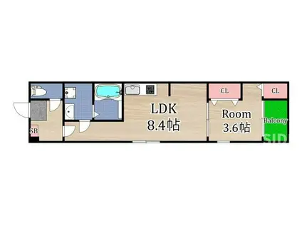 グリュック清水(1LDK/1階)の間取り写真