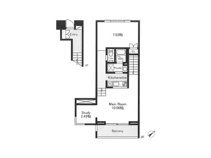 LATTICE JINGUMAE(1LDK/2階)の間取り写真