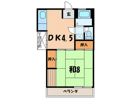 茅野第一マンション(1DK/5階)の間取り写真