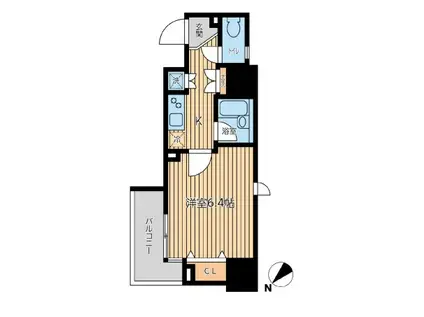 CITYSPIRE新川(1K/10階)の間取り写真