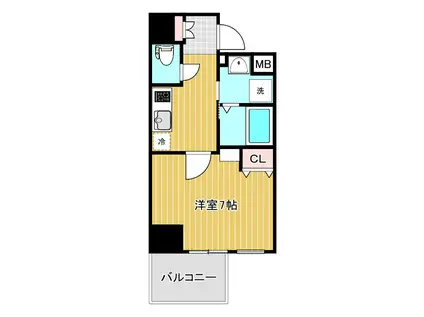 セオリー難波パレ(1K/8階)の間取り写真