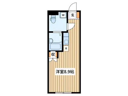 コルディア宮前平(ワンルーム/2階)の間取り写真