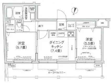 アイル プレミアム向島(2DK/4階)の間取り写真