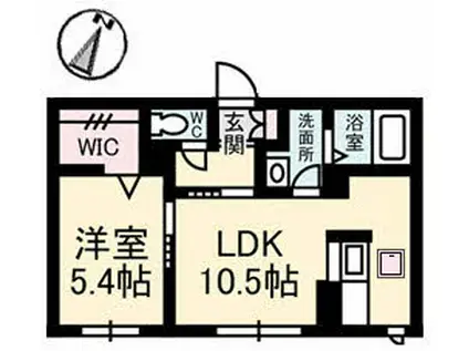 シエルクレールA棟(1LDK/1階)の間取り写真