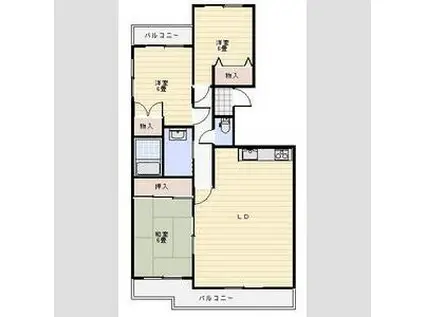 ヴィラ小鷹野(3LDK/2階)の間取り写真