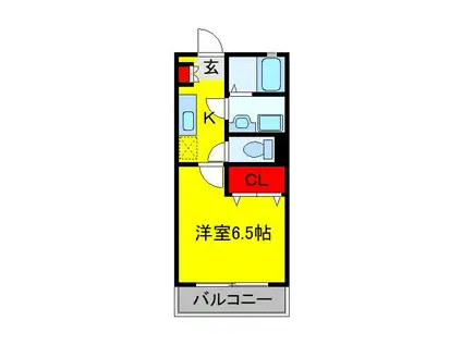 メゾネットKAWANABE(1K/2階)の間取り写真