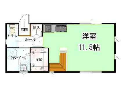 WAVE(ワンルーム/2階)の間取り写真