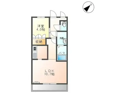 BALLON DOR(1LDK/2階)の間取り写真