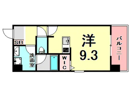 ルサンク尼崎東(ワンルーム/3階)の間取り写真