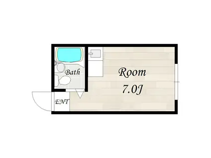 アイアンドユウハイツ上新庄(ワンルーム/2階)の間取り写真