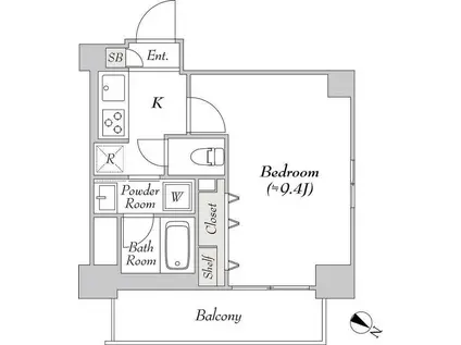 エスモア森下(1K/5階)の間取り写真