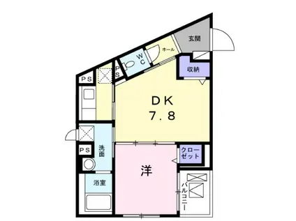 アルシア代田橋(1DK/4階)の間取り写真