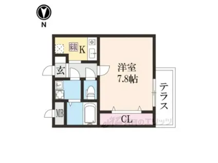 メゾン・プラティーク(1K/1階)の間取り写真