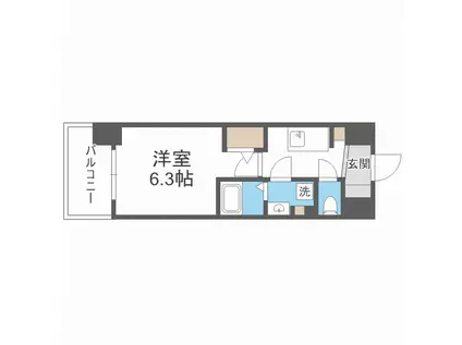 アドバンス天王寺南パキラ(1K/7階)の間取り写真