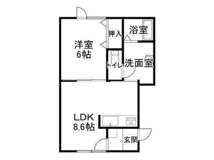 PLAIN(1DK/2階)の間取り写真