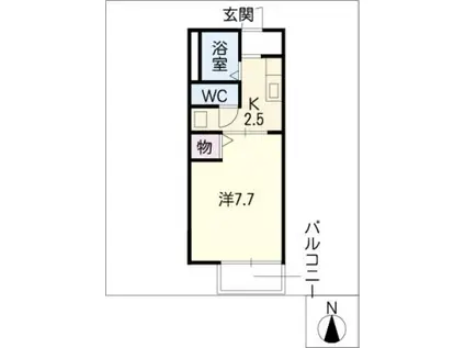 ドミールひかりII(1K/2階)の間取り写真