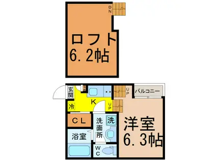 ドンドンパーク(1K/1階)の間取り写真