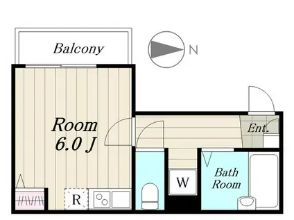 キャメリア蒲田本町(ワンルーム/1階)の間取り写真