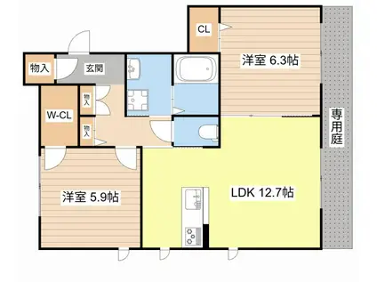 パークコート(2LDK/1階)の間取り写真