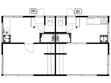 アカゲラの家旧信濃荘(1K/2階)の間取り写真