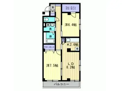フォブール銀河(1LDK/2階)の間取り写真