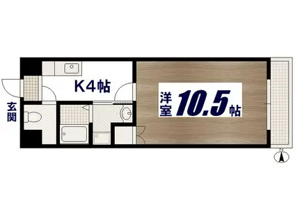 エイトバレー33(1K/4階)の間取り写真