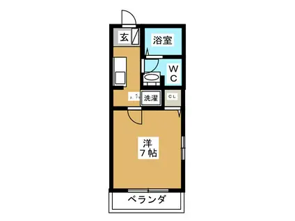 ルミエール落合(1K/1階)の間取り写真