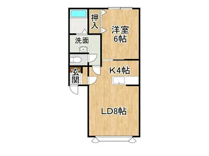 APIA(1LDK/2階)の間取り写真