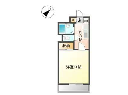 アオバマンション(1K/2階)の間取り写真