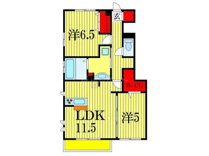 RUINES MAISONI(2LDK/1階)の間取り写真