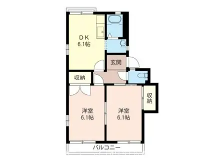 パレーたちばな第7(2DK/2階)の間取り写真