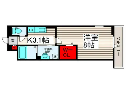 レインボー皿沼(1K/1階)の間取り写真