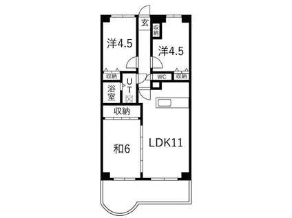エクセランス大久保1(3LDK/7階)の間取り写真