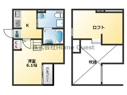 セレブラシオン(1K/1階)の間取り写真