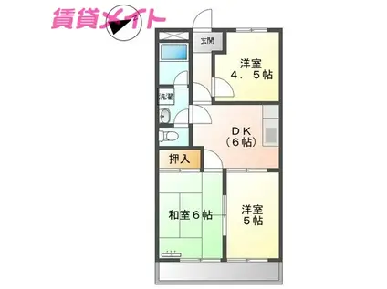 グリーンハイツ(3DK/2階)の間取り写真