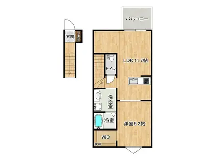 GROOM泗水B(1LDK/2階)の間取り写真