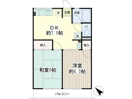 シティハイムエトワールA(2DK/2階)の間取り写真