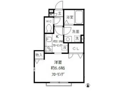 BUENA VISTA IOGI(1K/1階)の間取り写真